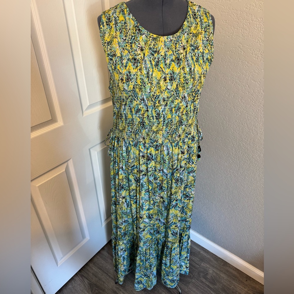 Floral Maxi Dress - Yellow and Green